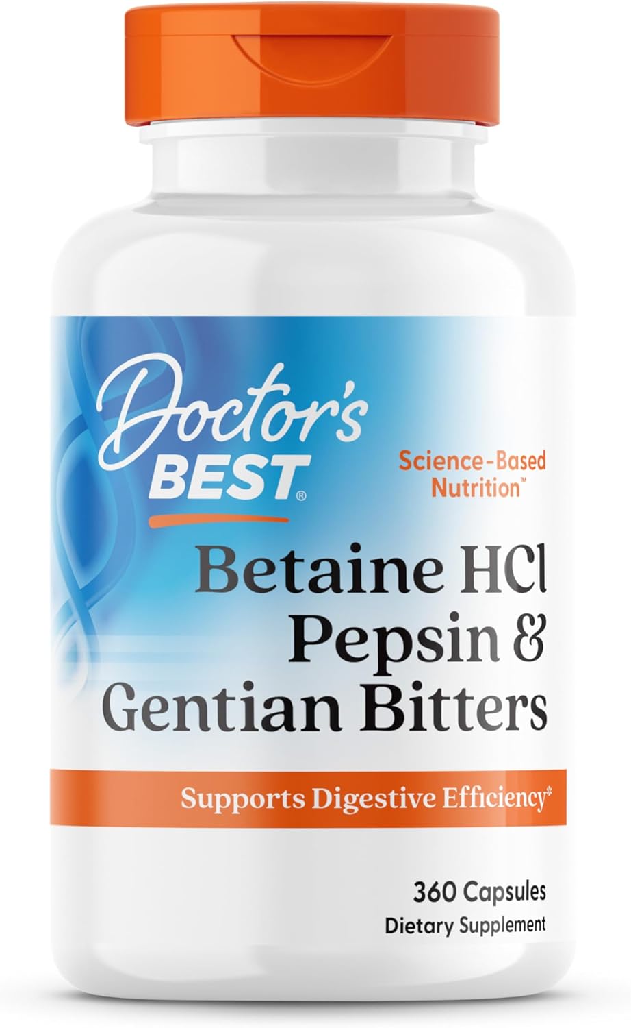 Doctor's Best, Betaine HCI Pepsin & Gentian Bitters, 120 Capsules