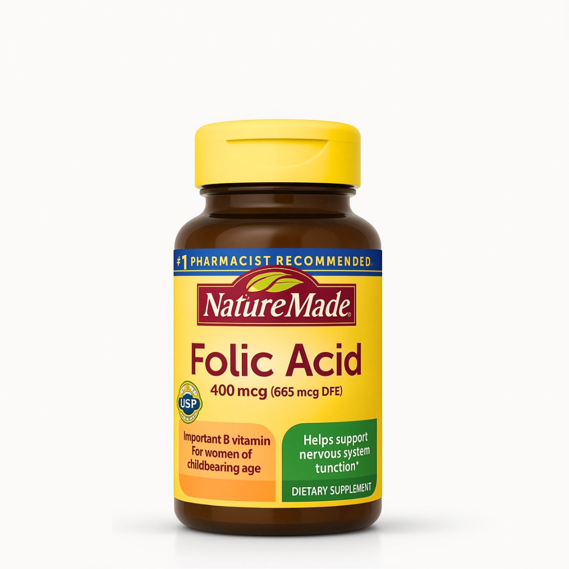 Nature Made Folic Acid 400 mcg (665 mcg DFE) Tablets
