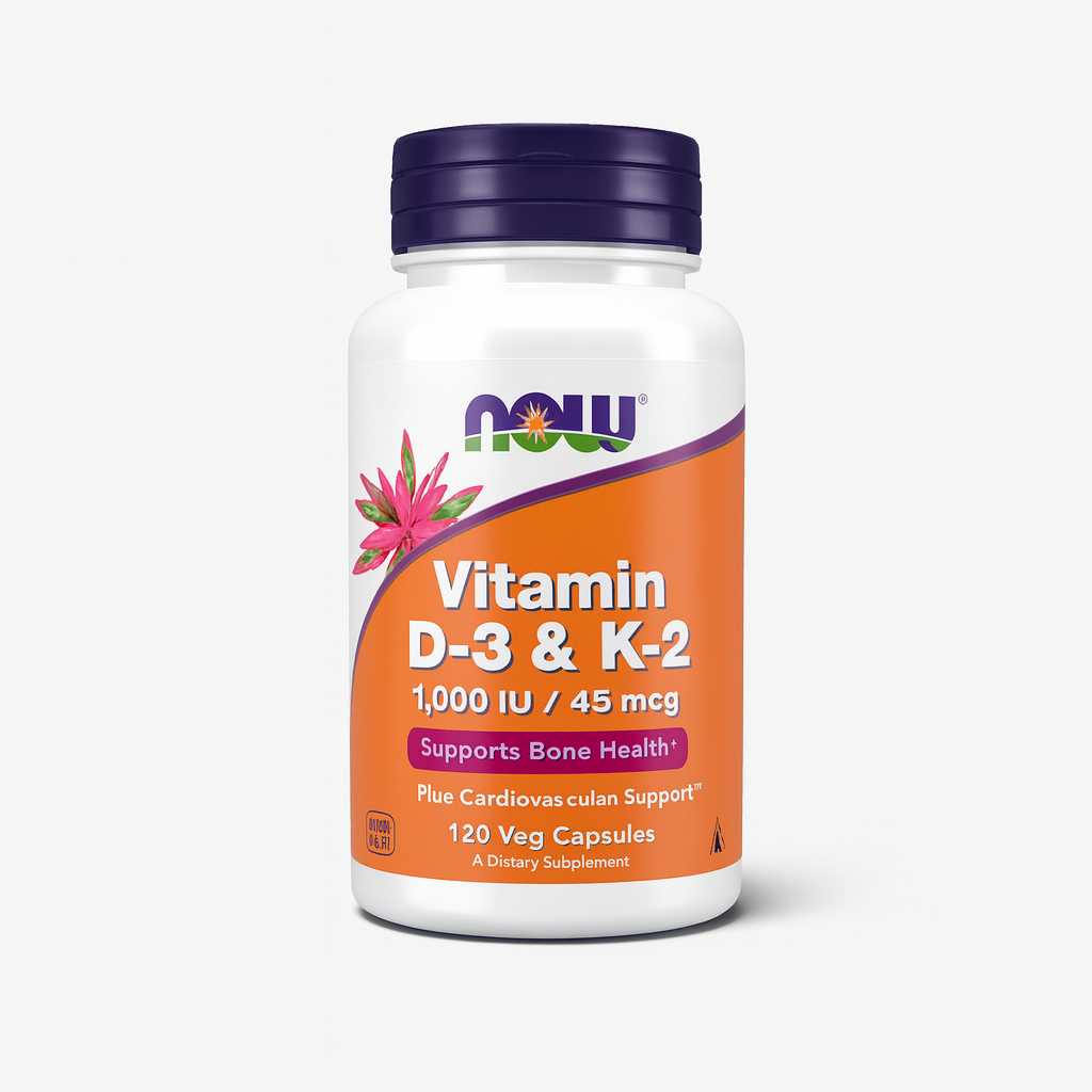 NOW Vitamin D-3 & K-2 25mcg+45mcg 120 Capsules