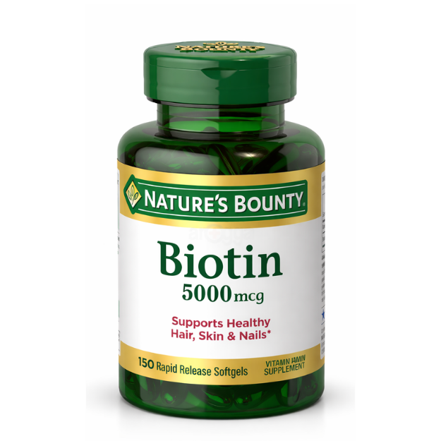 Nature's Bounty Biotin 5000mcg 150 Capsules Supports Healthy Hair Skin Nails