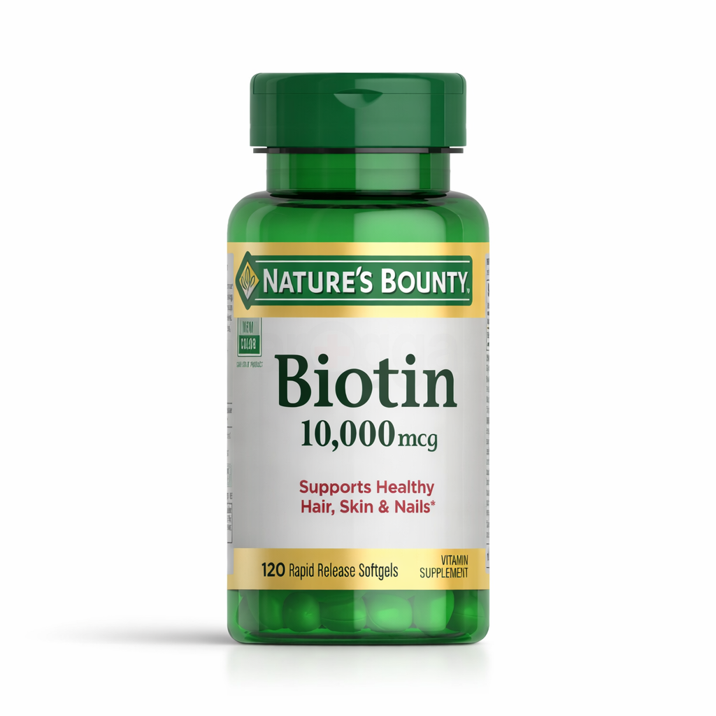 Nature's Bounty Biotin Supports Healthy Hair Skin Nails 10000mcg 120 Capsules