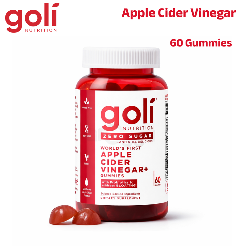 Goli Nutrition Apple Cider Vinegar+ Gummies - 60 Gummies - Zero Sugar